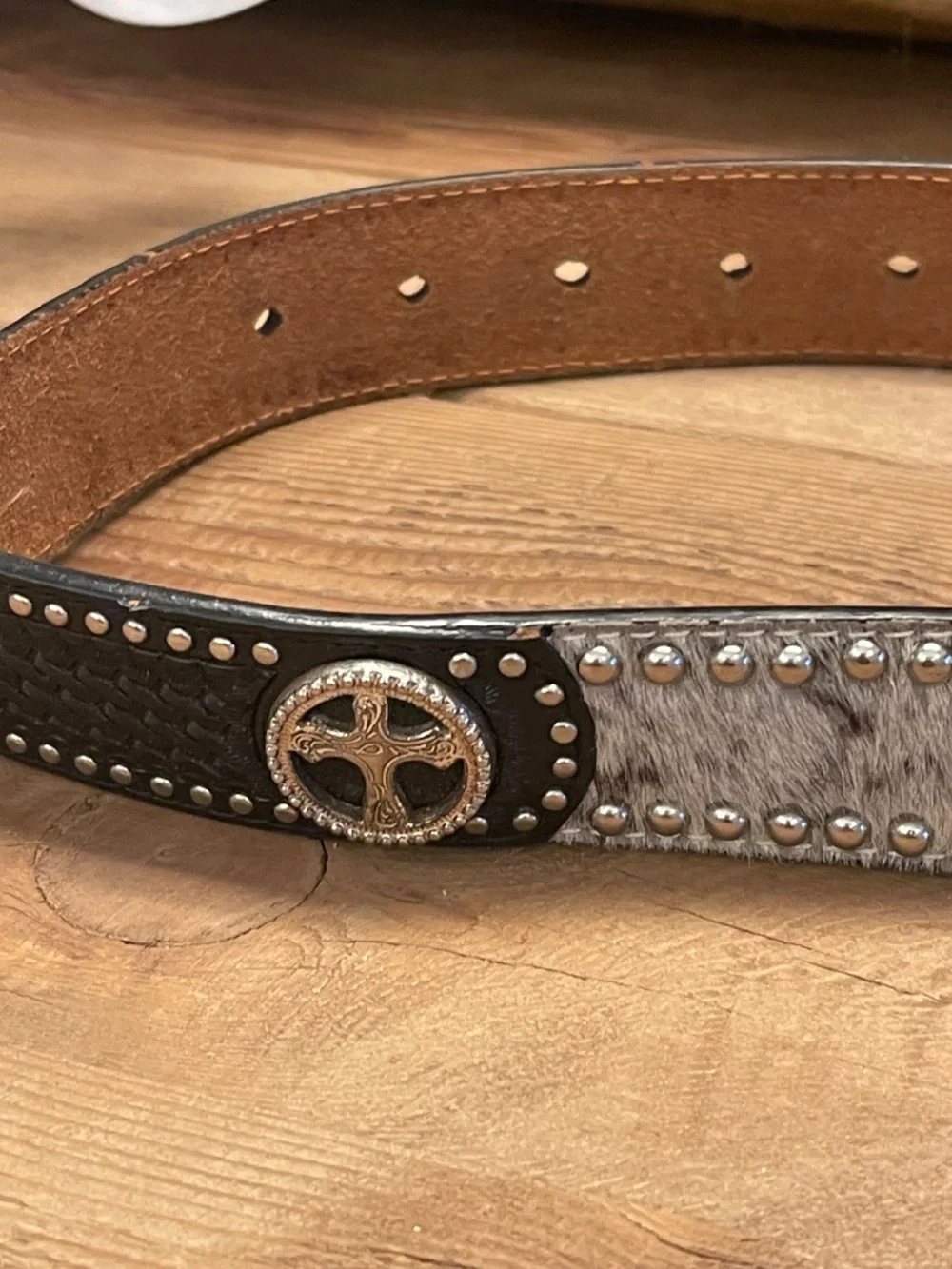 Ranger Belt Company Genuine Hand Tooled Leather Hair Belt Boys Western Size 20